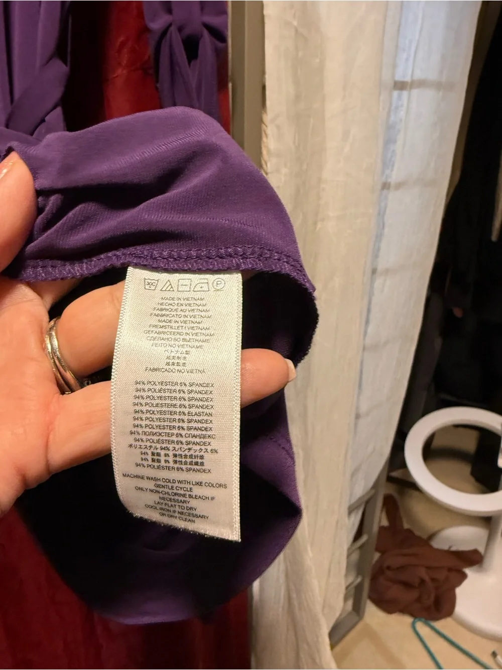 Michael Kors Purple Lace-Up Belted Knit Mini Dress